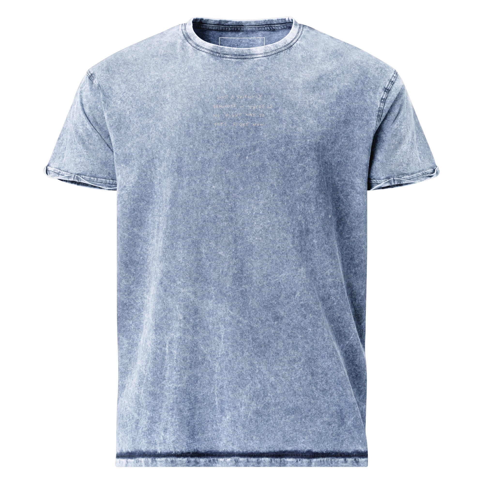 Friendly.reminder // Unisex Denim-T-Shirt // Stick (Front)