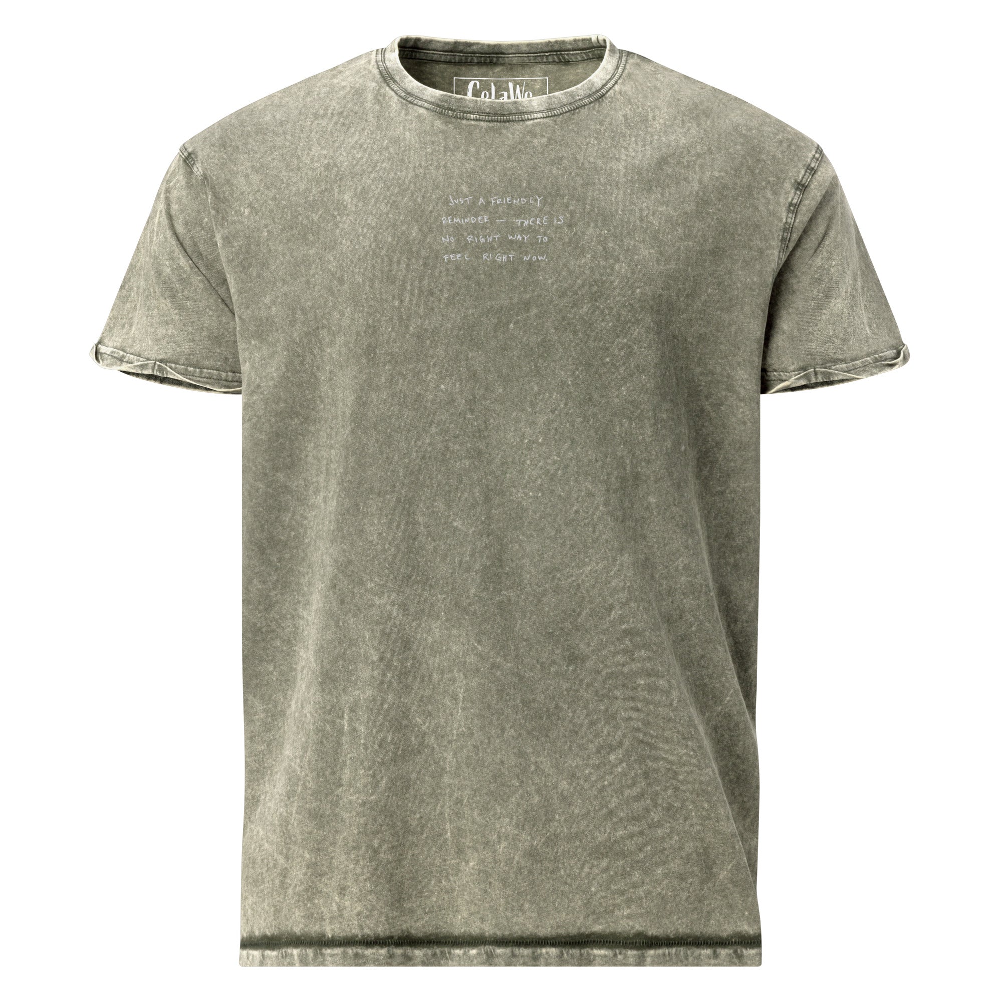 Friendly.reminder // Unisex Denim-T-Shirt // Stick (Front)