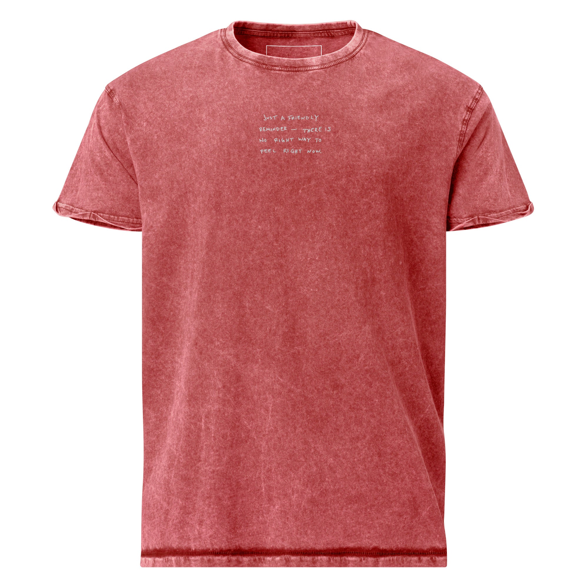 Friendly.reminder // Unisex Denim-T-Shirt // Stick (Front)