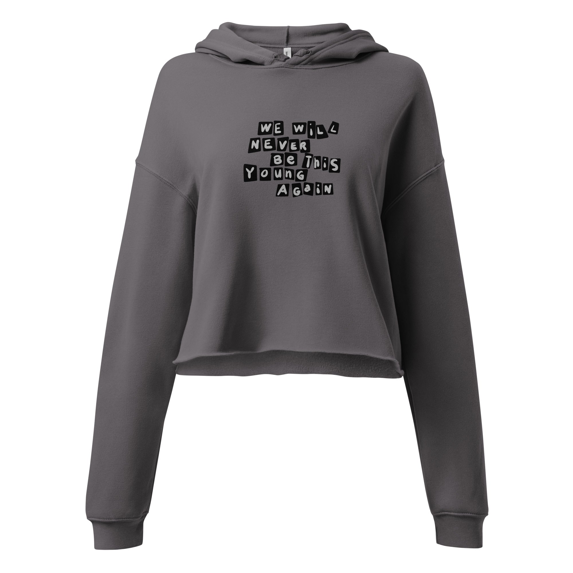 Never.be.this.young // Unisex Cropped-Hoodie // Print (Front)